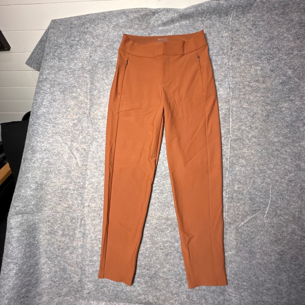 Athleta Stellar Skinny Trouser Women 0 Burnt Orange Rust Stretch Work Pant